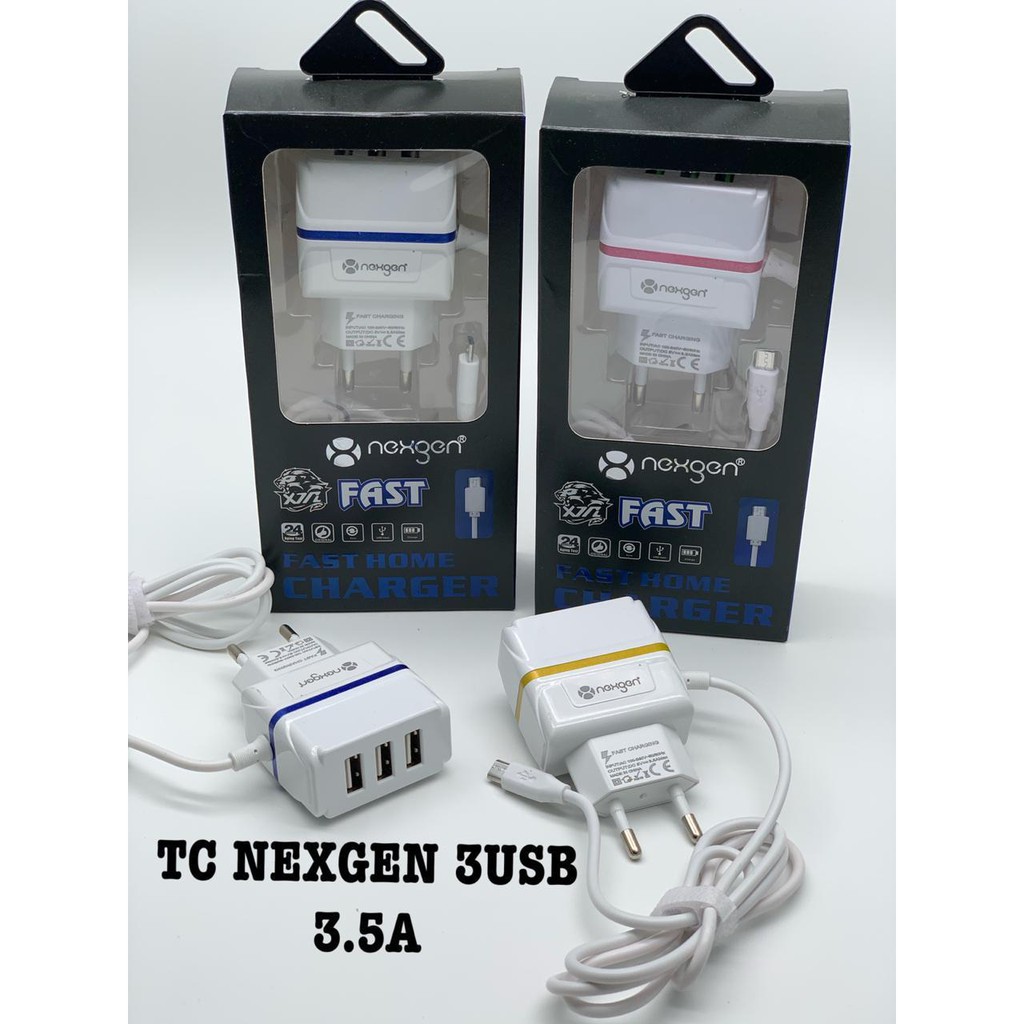 TRAVEL CHARGER NEXGEN 3 USB + KABEL MICRO